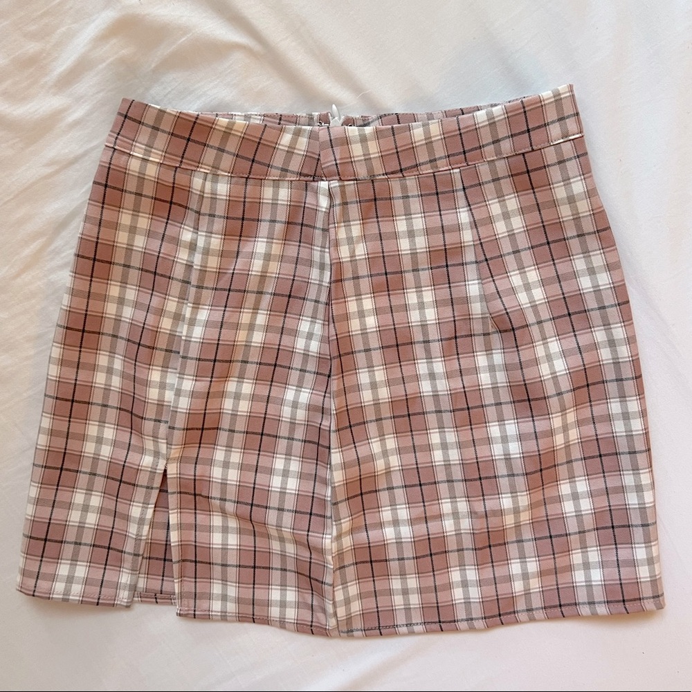 SHEIN Kids Plaid Skirt with Slit